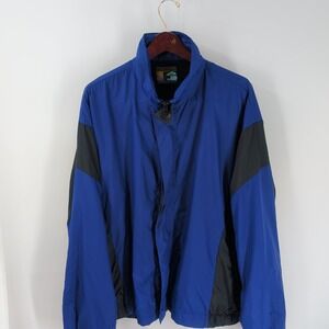 Vtg 90s Forrester's Performance Outwear Hiking Windbreaker Jacket Blue Black